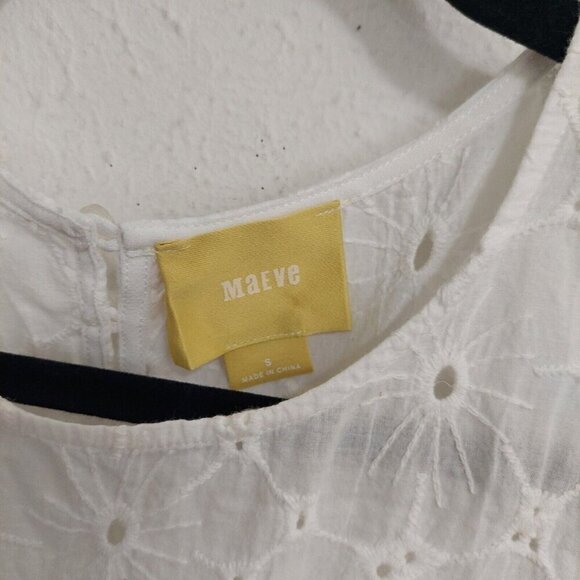 Maeve Women’s Lace Blouse Top White Off The Shoulder Ruffle Sleeve Tank Size S - Picture 4 of 9